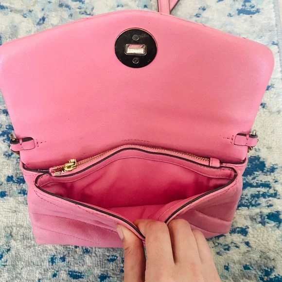 Tory Burch Pink Quilted Crossbody with Gold Chain - Picture 6 of 6